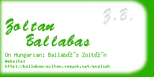 zoltan ballabas business card